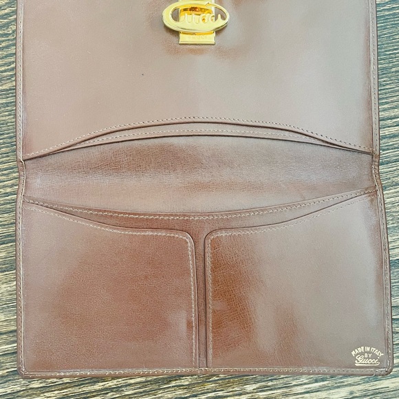 GUCCI Brown vintage Monogram Wallet/Clutch w/ COA - Picture 3 of 6